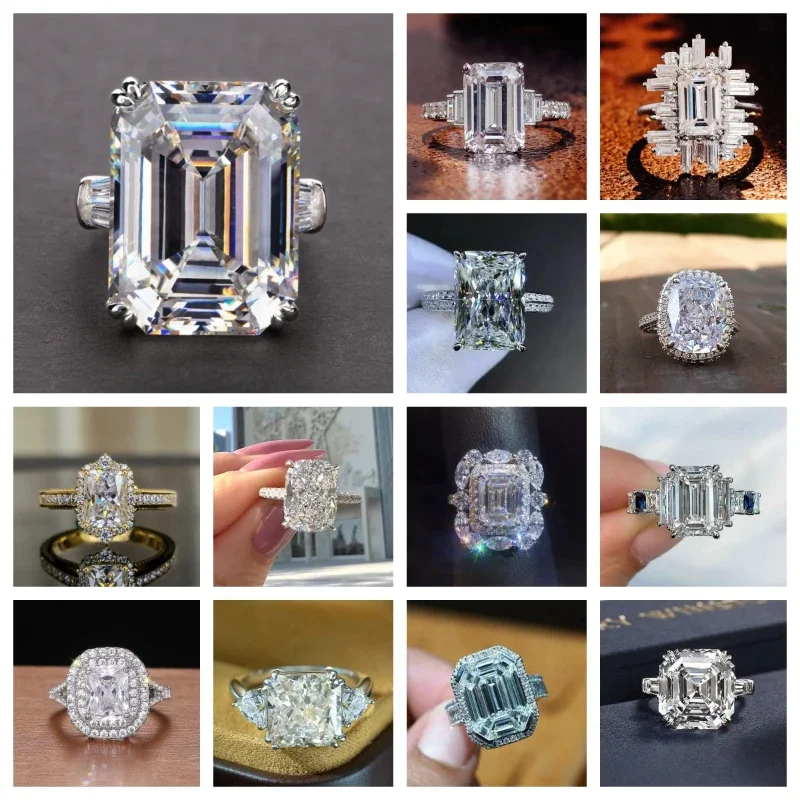 

Новинка 2025, прямоугольное кольцо с цирконом, сверкающее, простое, роскошное женское подарочное качество, голубиное яйцо, свадебные украшения для невесты, оптовая продажа