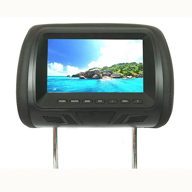 Hot Sale Car Headrest 7 inch HD Digital LCD Screen MP5/AV Car Headrest monitor with USB SD video input