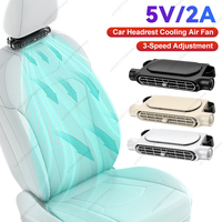 Car Seat Headrest Fan USB Powered Car Headrest Cooling Air Fan 3 Speeds Adjustable Air Cooling Fan for Front Rear Seat Passenger