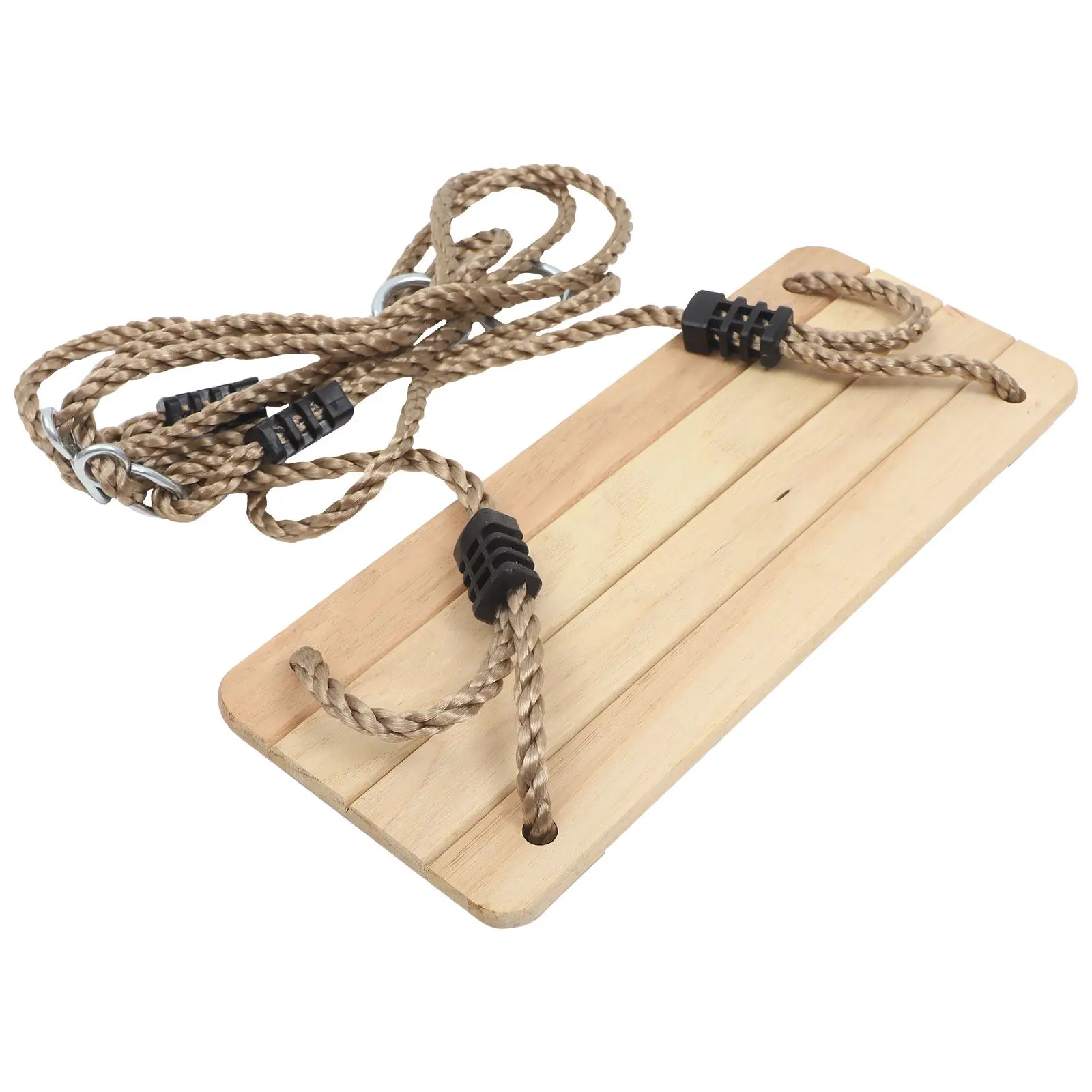 Children Wooden Swing Safe Smooth Polished Natural Pine Wood Indoor Outdoor Hanging Swing for Kids Garden Playground