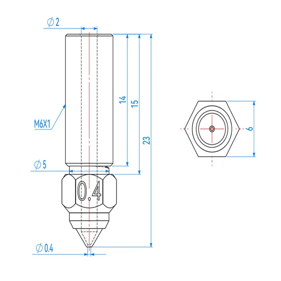 Boquilla para impresora 3D Creality K1 Max, piezas de alta velocidad, Latón chapado en cobre, acero duro 0,2, 0,4, 0,6, 0,8, 1,0, 1,2mm, 3 piezas