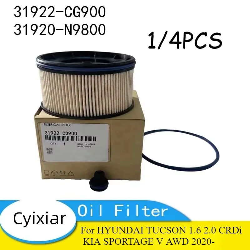 

31922-CG900 31920-N9800 Автомобильные аксессуары Дизельный фильтр для HYUNDAI TUCSON 1,6 2,0 CRDi KIA SPORTAGE V AWD 2020- Топливный фильтр