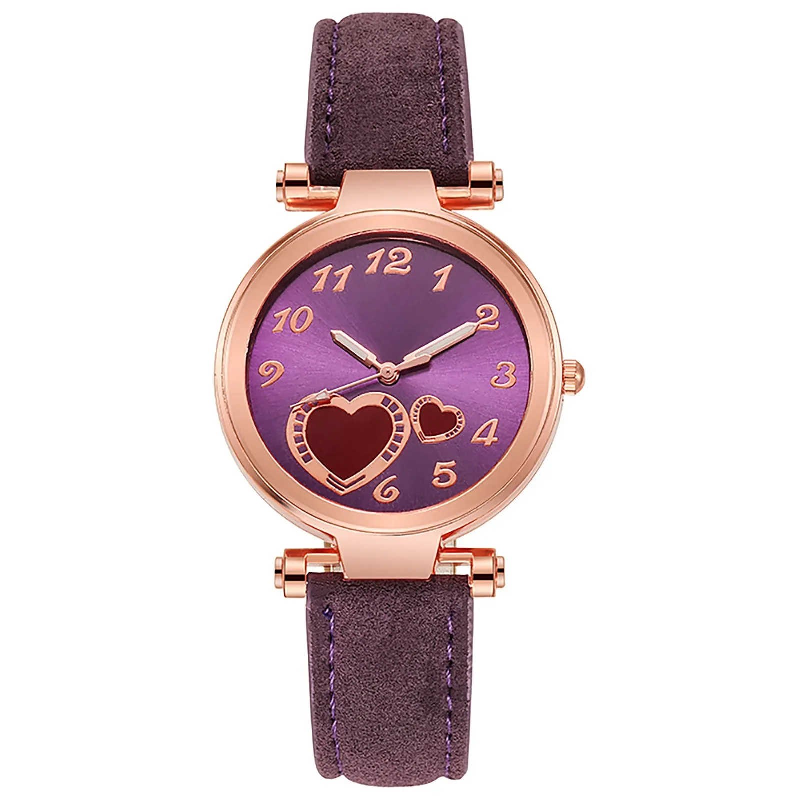 

Cute Heart Ladies Quartz Watch Leather Strap Multi-color Wristwatch Fashion Korean Style Alloy Case Watches Clock Relogio Mujer