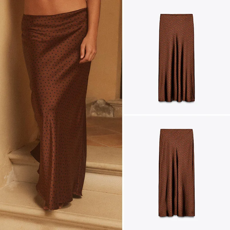 

New Summer Women's Silk Satin Midi Skirt Faionable Ele mid Waist Design Perfect for Ages 8-25 Ideal for 2025 Summer