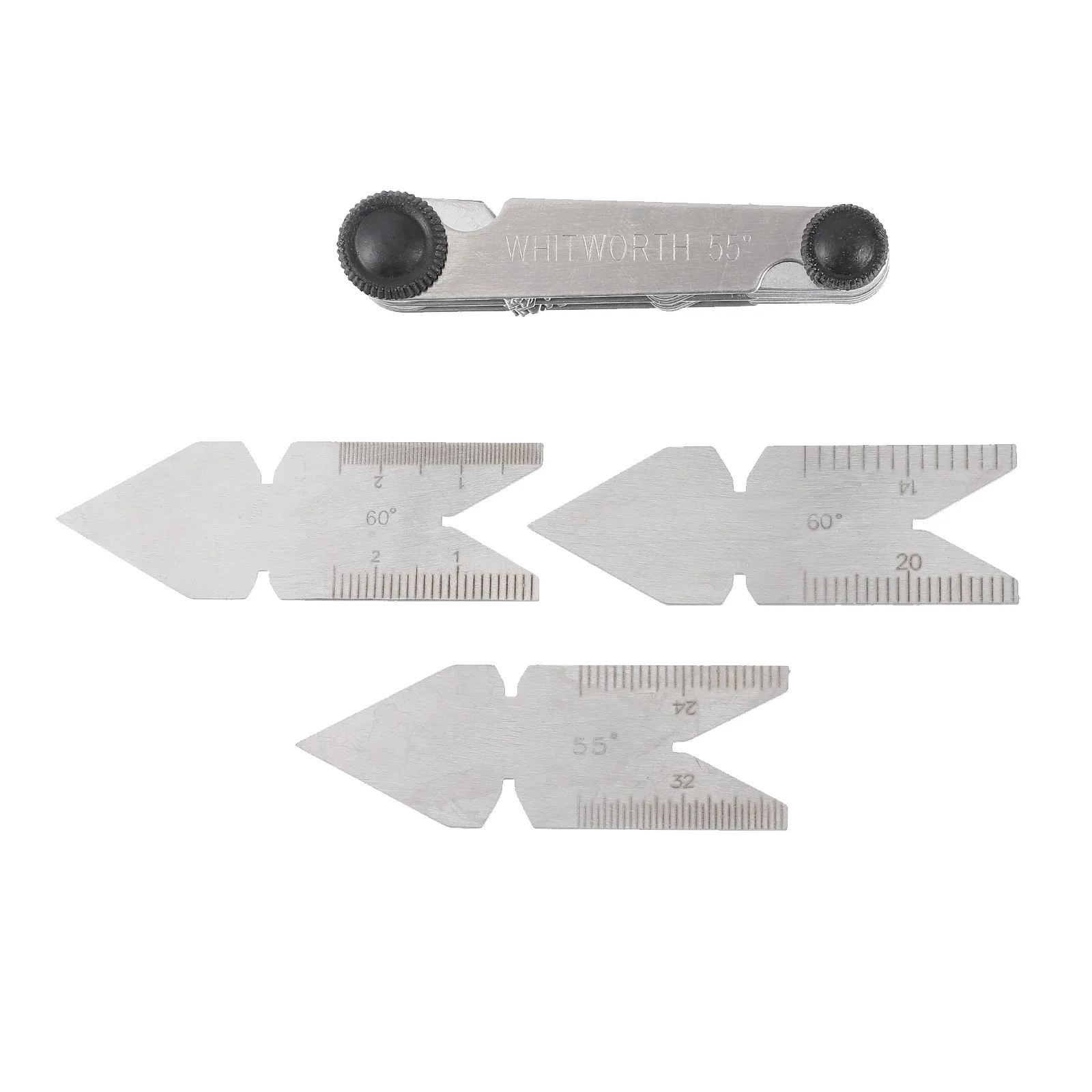 

4pcs Thread Pitch Set Metric Inch Measuring Tool For Lathe Center Gauge Screw Pitch Gear Tooth Gauge Sturdy Steel Instrument