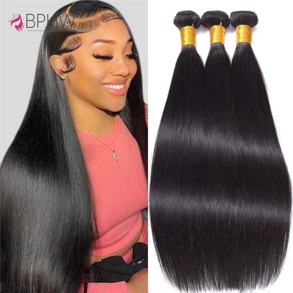 30 Polegada osso em linha reta pacotes extensões de cabelo humano brasileiro cor natural cabelo virgem para as mulheres 12a remy cabelo humano bphw cabelo