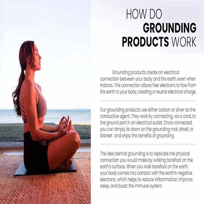 Grounding Mat For Sleep Energy Pain Relief Inflammation Balance Wellness Earth Connected Therapy For Grounding Conductive Rug