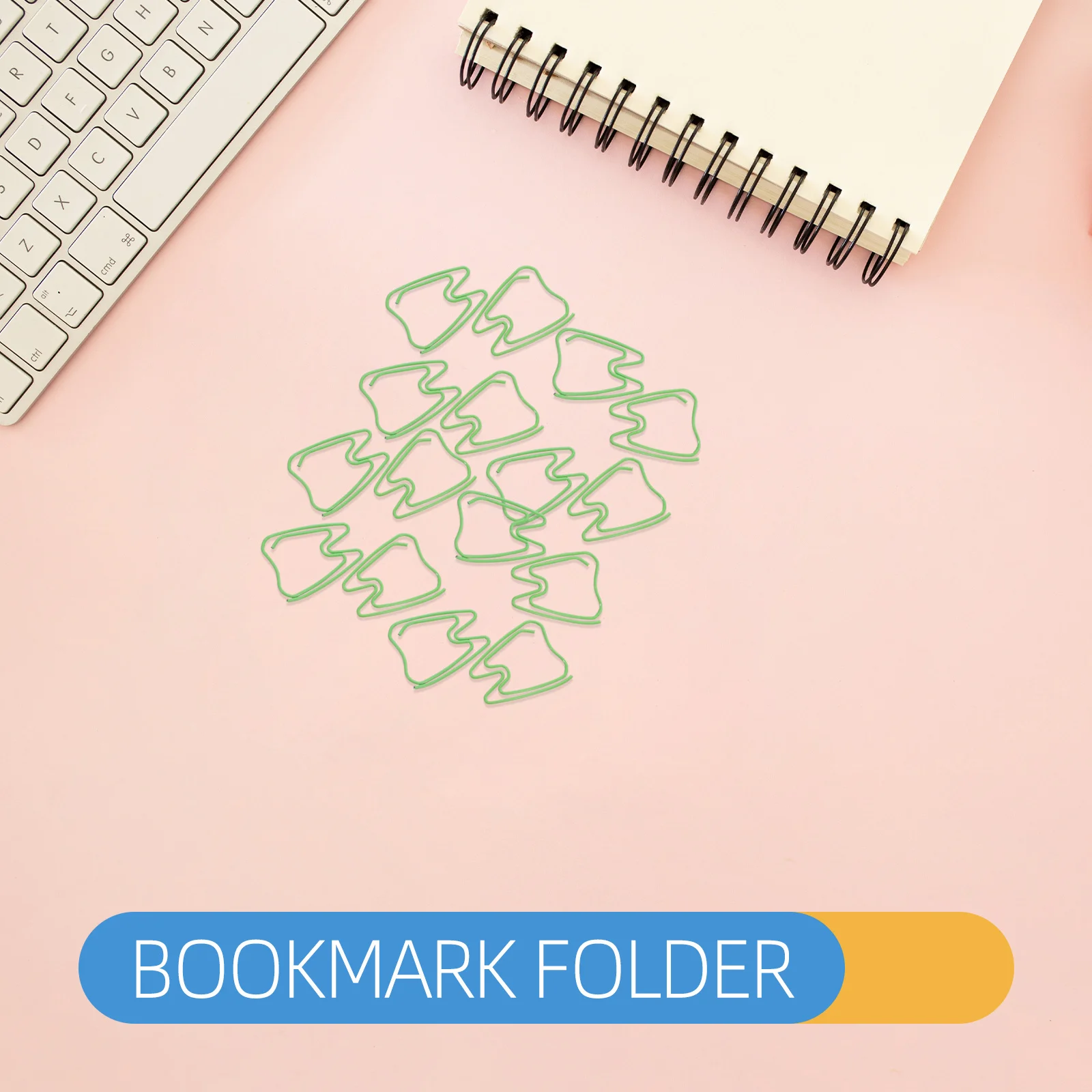 100Pcs Tooth Shaped Paper Clips Small Creative Clips Green for Document Sorting Office School Supplies Cute Decorative Paperclip