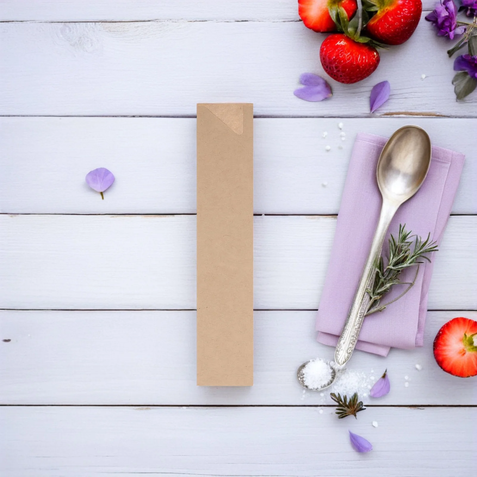 

300pcs Waterproof Chopstick Sleeves Kraft Paper Bags 31x150mm Disposable Hygiene Food Packing Restaurant Use Storage