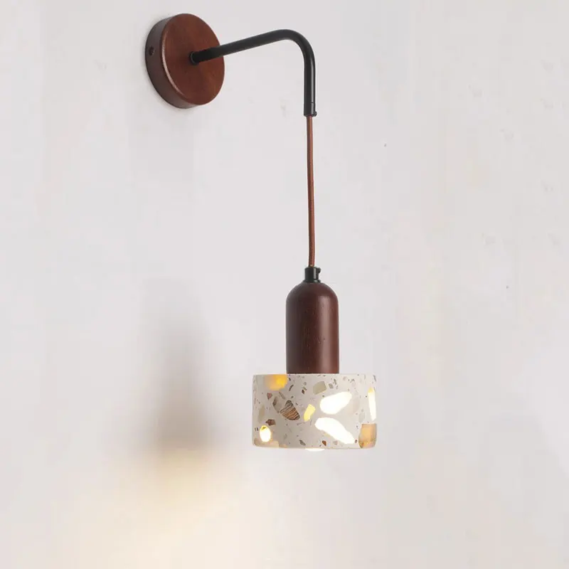 

Japanese Retro Wabi Sabi Style Translucent Stone Iron Art Living Room Bedroom Wall LampCorridor Entrance Staircase Wall Light