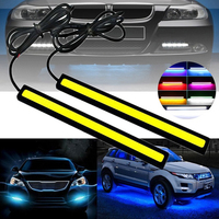 2pcs COB DRL daytime running light strip Car Interior Lamp Ambient decorative light bar 17CM Waterproof LED Grille Signal Light