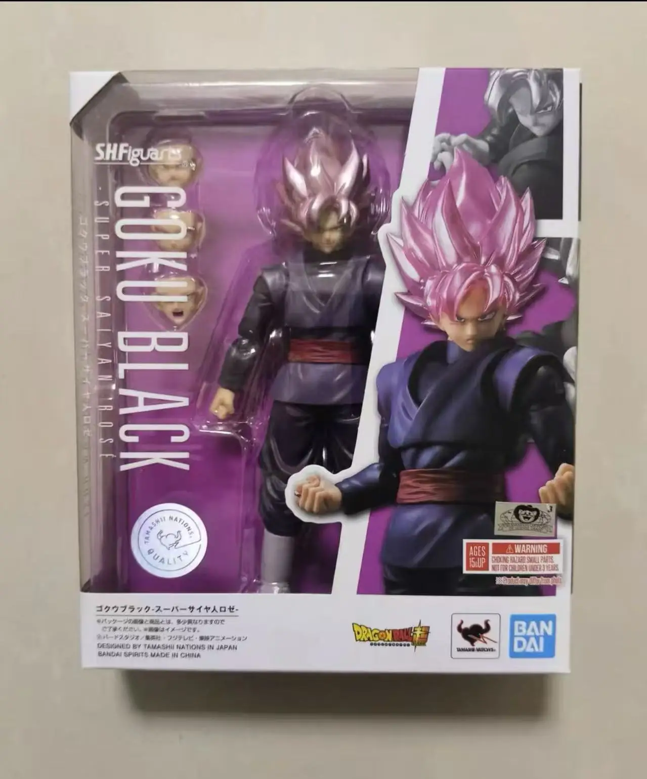 Bandai SHF Zamas Black Goku Super League Peach Red World God Dragon Ball Figura súper móvil