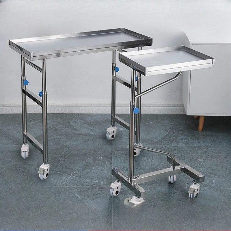 Thickened 304 stainless steel medical surgical cart tool storage rack single arm double bar pallet cart instrument cart moving