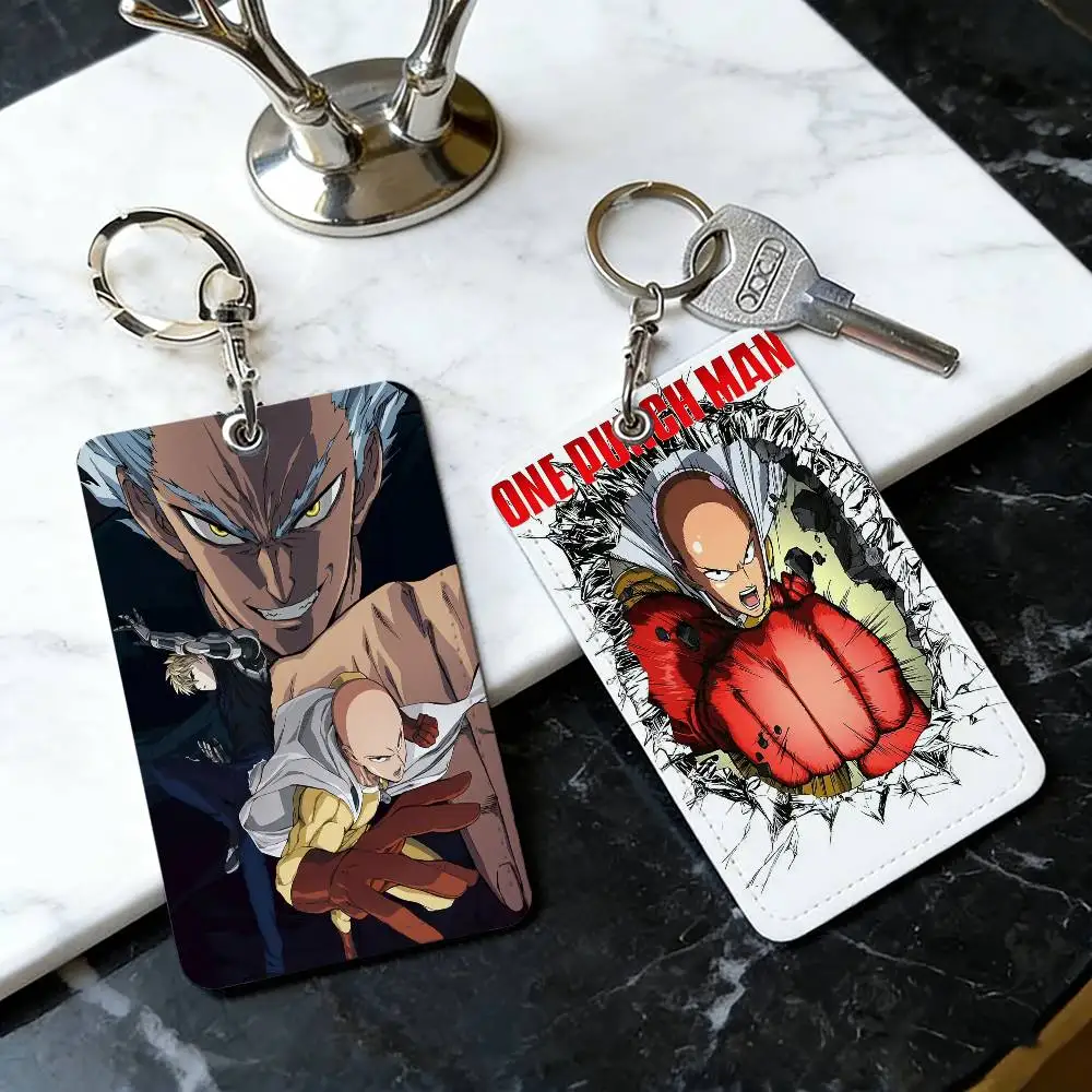 

Anime O-one P-punchs Man 3 PU Soft Leather Rectangular Key Card Protection Cover Youth Faion Accory Card Holder