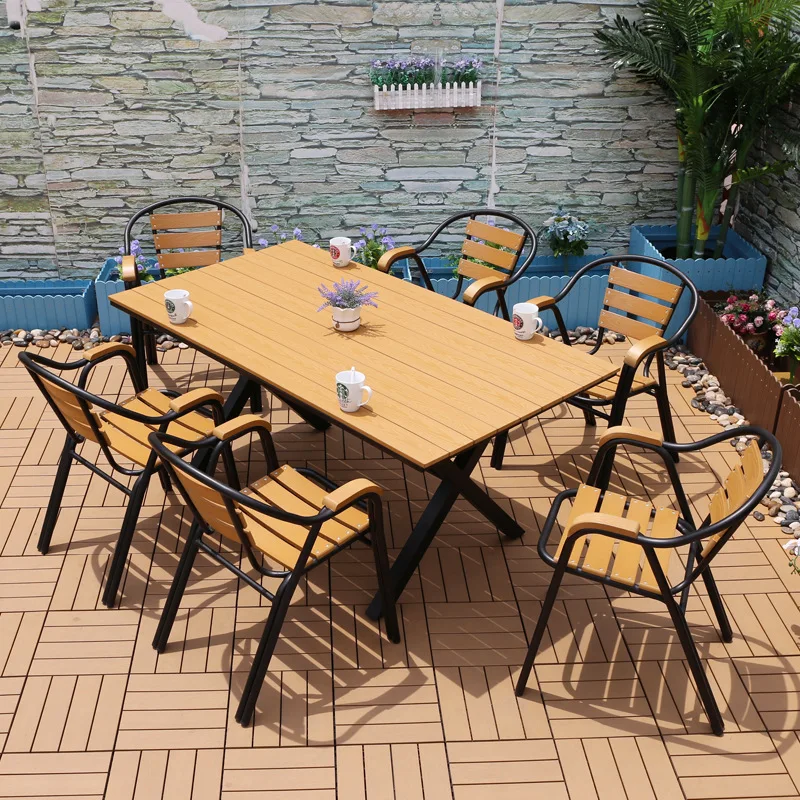 Modern Simple Outdoor Five-Piece Tables And Chairs Set With Aluminum Alloy Frame For Courtyard Garden Coffee Shop Bar Use