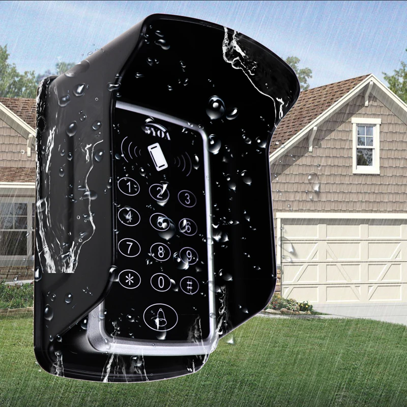 5YOA Outdoor RFID Keypad Keyboard Access Control System with Waterproof Cover EM4100 TK4100 Keyfobs Home Door Opener