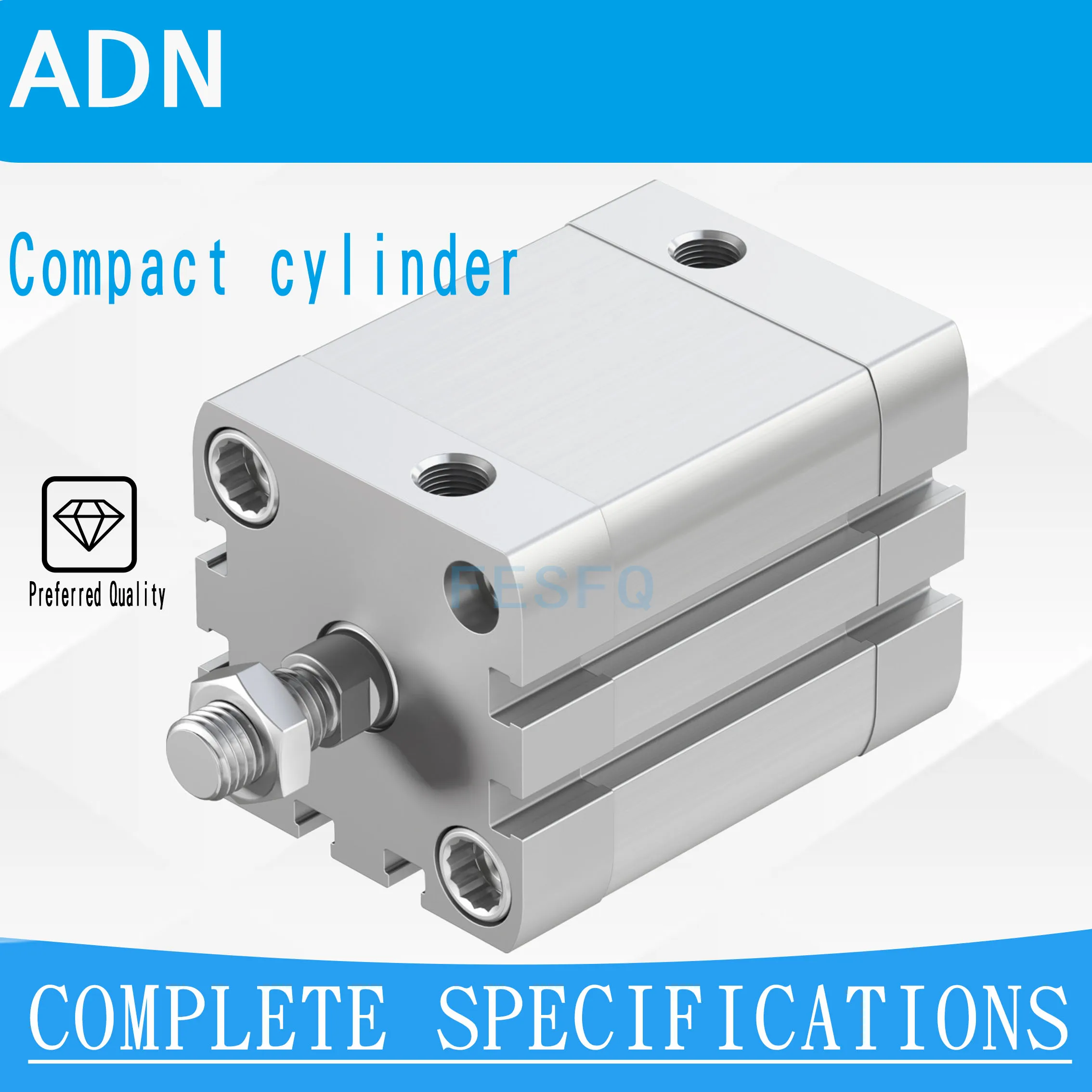Compact cylinder ADN-63-5-I-P-A  ADN-63-10-15-20-25-30-40-50-60-80-I-P-A ADN-63-5-A-P-A ADN-63-10-15-20-25-30-40-50-60-80-A-P-A