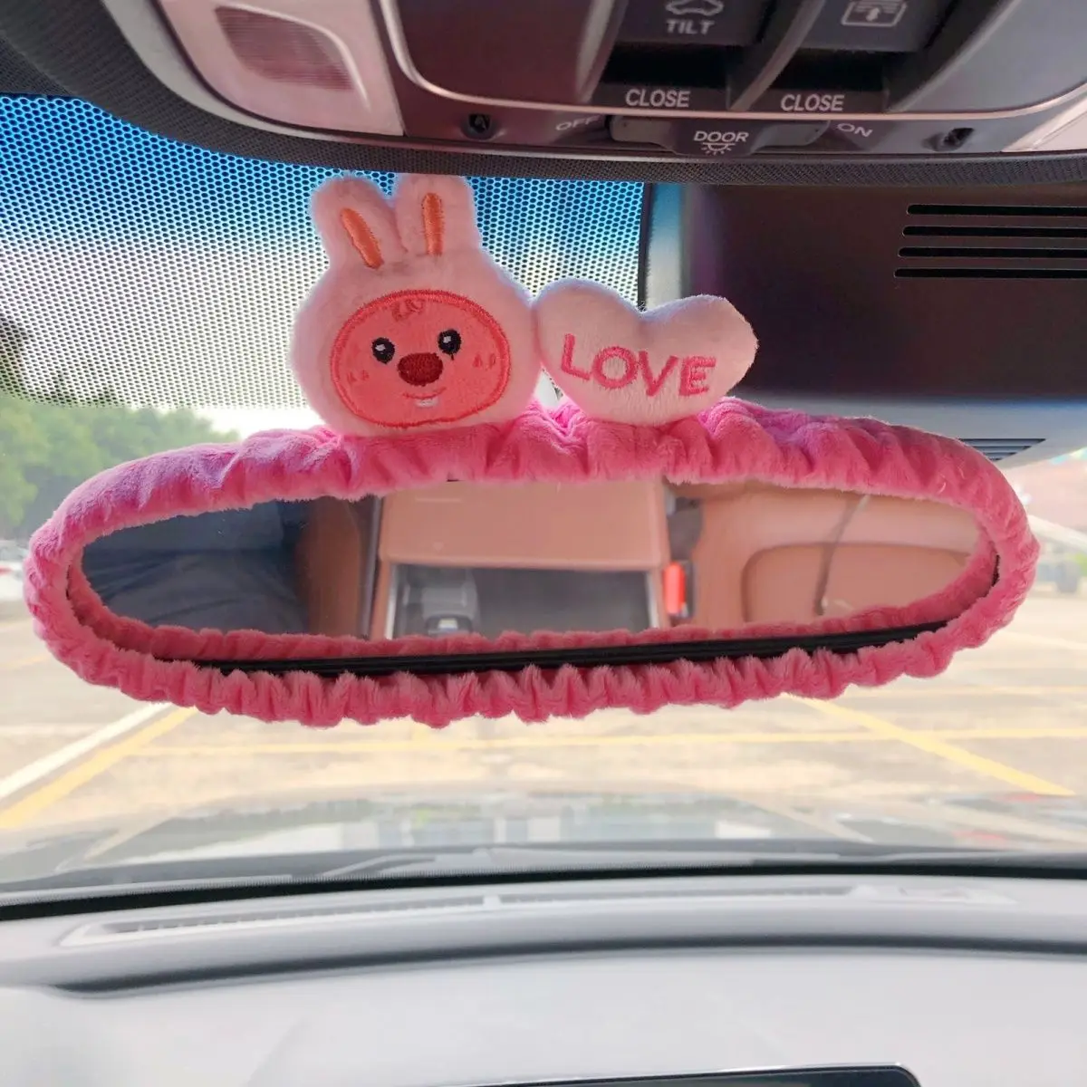 Adorable Beaver Car Rearview Mirror Cover Cute Creative Korean Character Mirror Cartoon Reversing Decoration Female Assecories