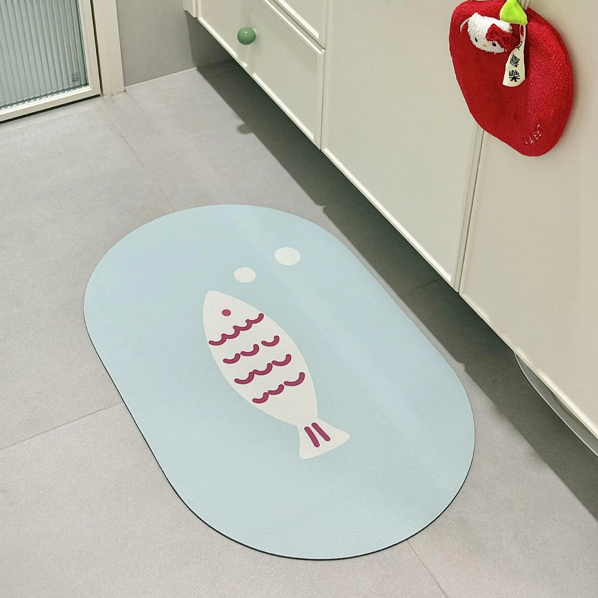 

Korean Cute Animal Bathroom Absorbent Floor Mat Soft Diatom Mud Bathroom Toilet Toilet Door Non-Slip And Dirt-Resistant Foot Pad