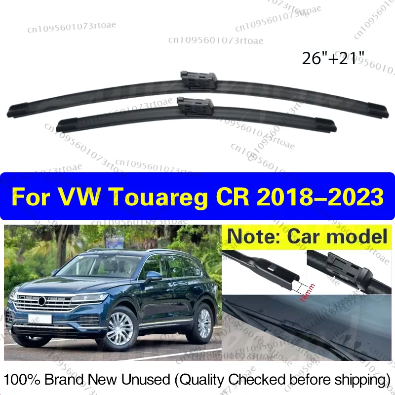

2pcs For Volkswagen VW Touareg CR 2018 - 2023 Front Wiper Blades Window Windscreen Windshield Cleaning Car Rain Brush 26"+21"