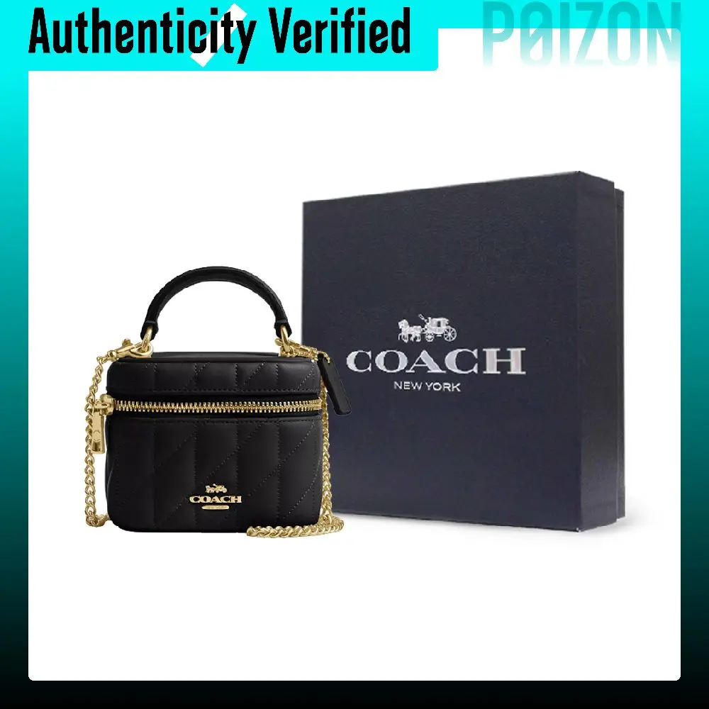COACH Ava Nappa Leather Shoulder Bag, Crossbody Bag, Handbag Mini Women's Black CY730-IMBLK