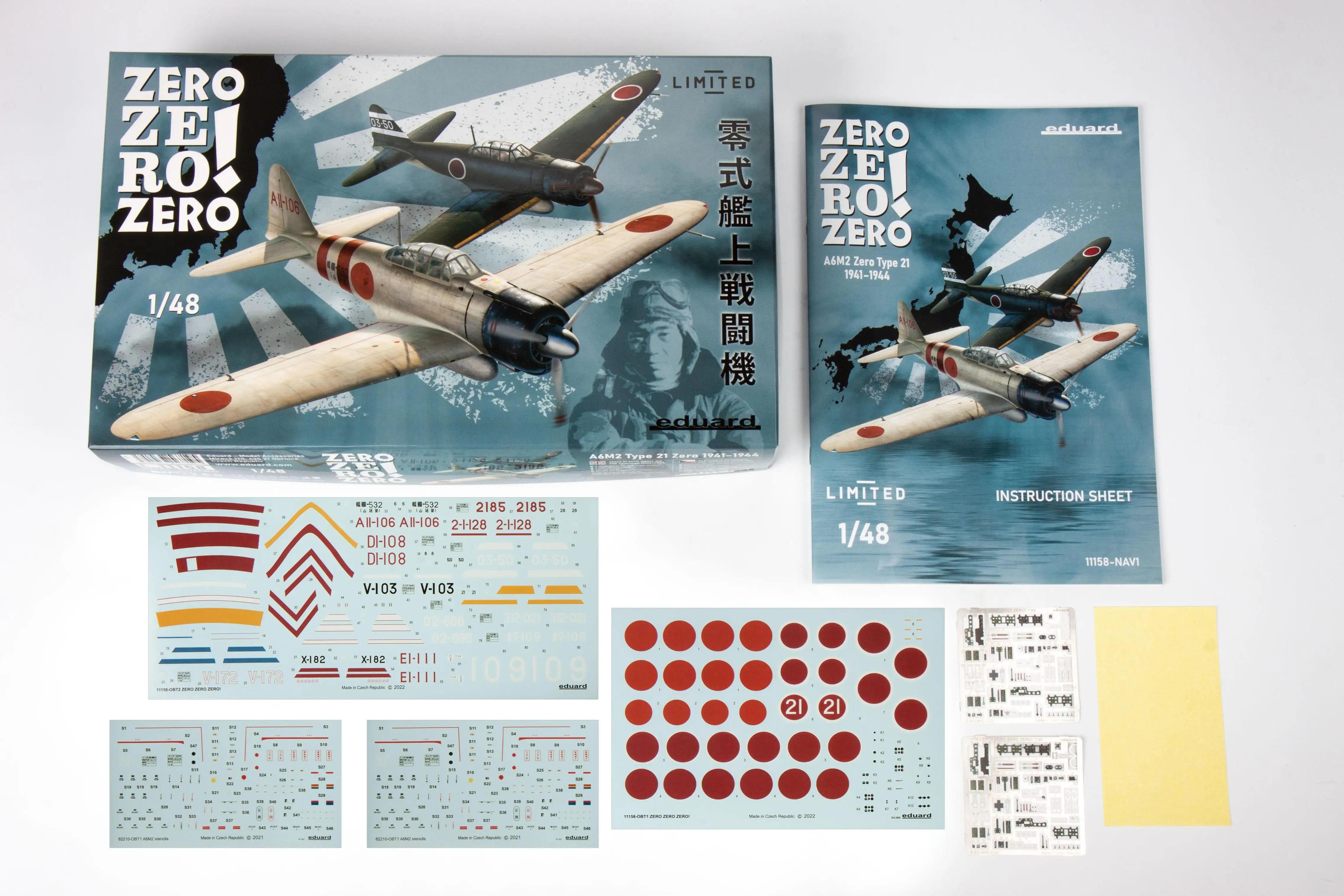 Eduard EDU11158 1/48 Limited edition kit of Japanese WWII naval fighter plane A6M2 Zero Type21