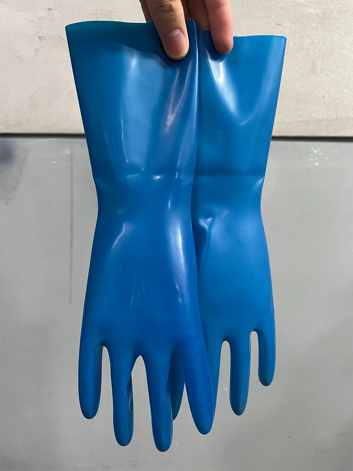 Short Gloves Translucent Blue Costume Party