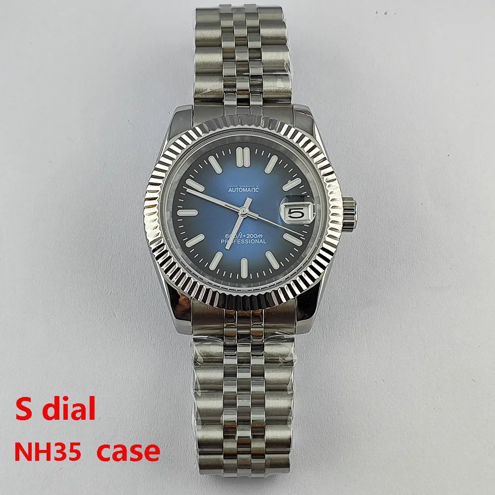 Jam Tangan 36Mm/39Mm Jam Tangan S Dial NH35 Jam Tangan Bisnis Modis Pria Pergerakan Kaca Safir NH35