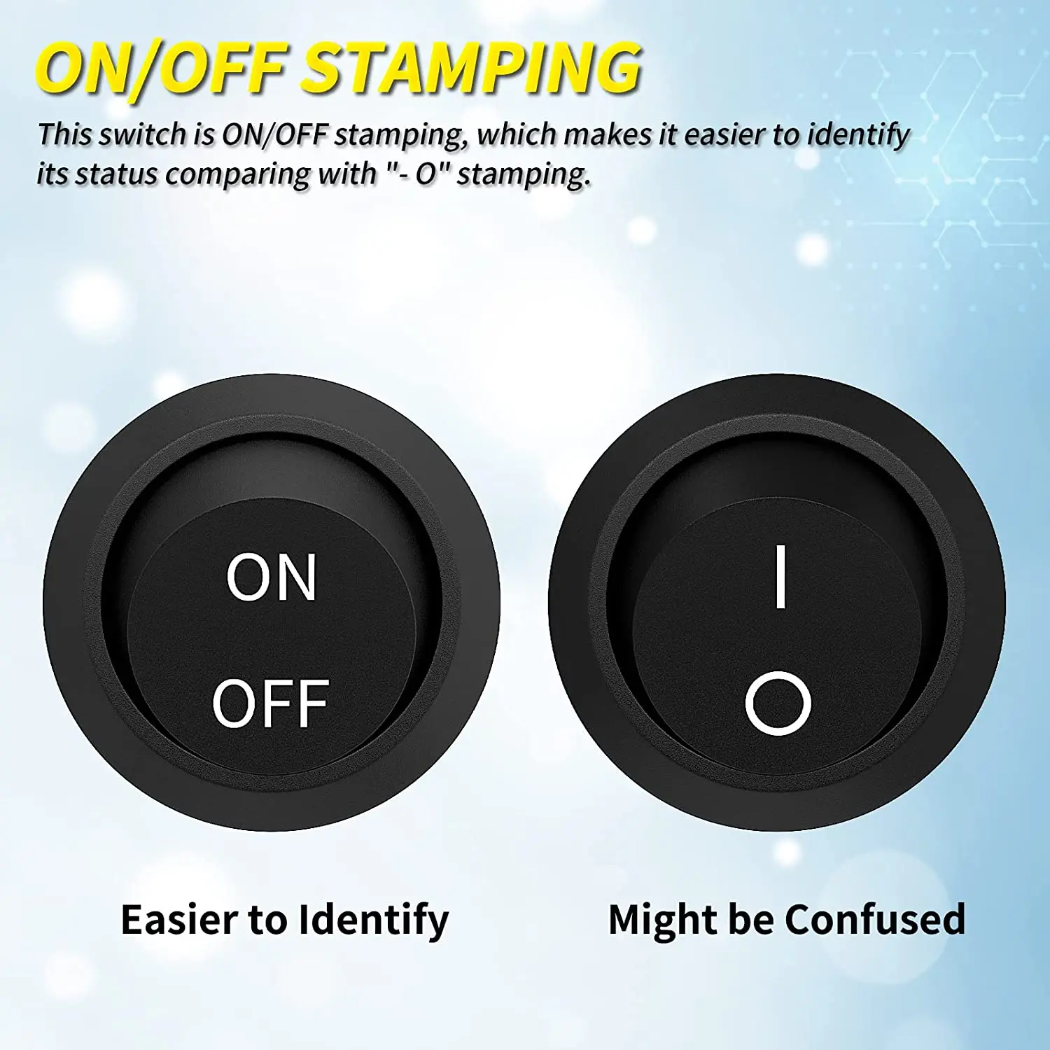 5PCS Runde KCD1 Rocker Schalter 12V ON Off MINI Kippschalter 2 Pin SPST 6A/250V 10A/125V 20MM mit Draht für Auto Auto Marine Boot