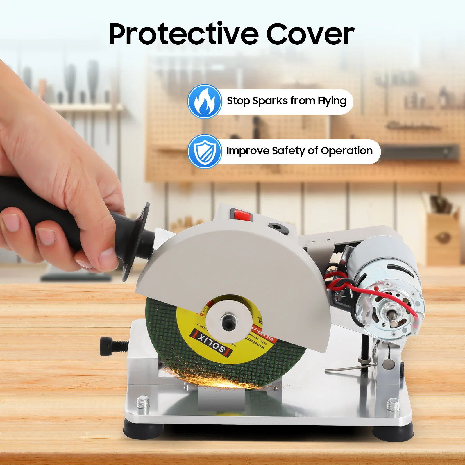 

Mini Table Saw Multi-Functional Portable Table Saw Adjustable Angle and Height Tabletop Saw Small Manual Chop Saw
