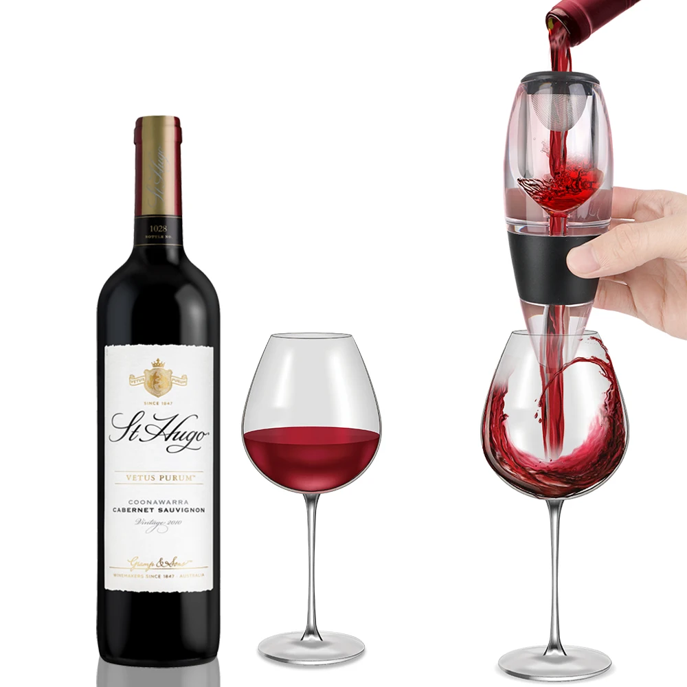 Professional Red Wine Whisky Aerator Dispenser Quick Sobering Wine Decanter Pourer With Filter and Base For Bar Party Kitchen