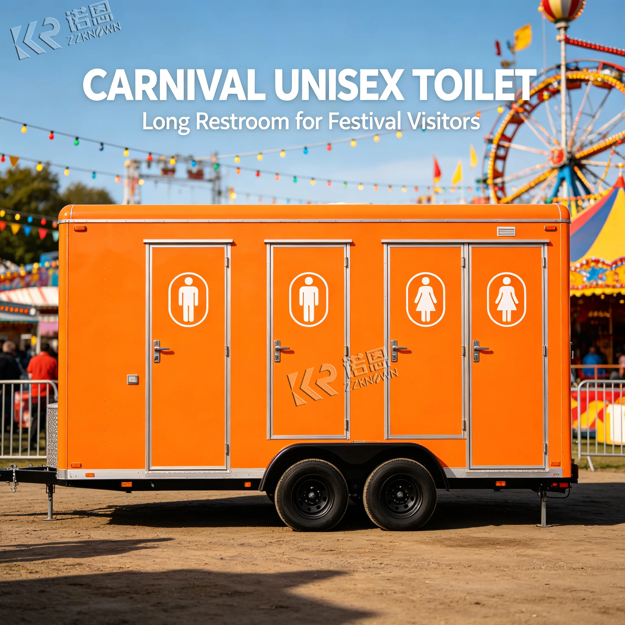 New Design 2.9M Luxury Restroom Trailer Outdoor Public Mobile Portable Restroom Trailer Luxury Mobile Toilet Trailer