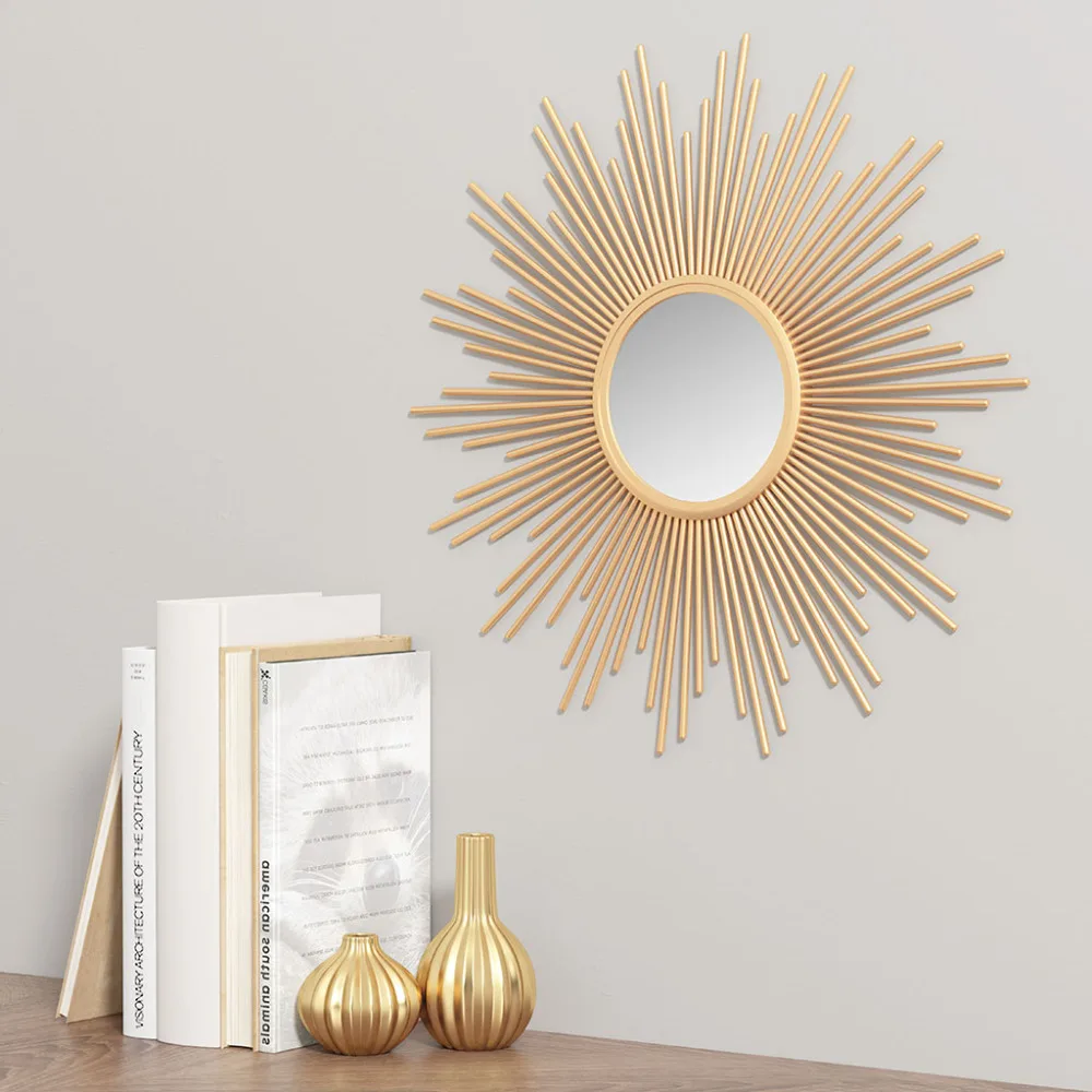 Wall decorative mirror, personalized light luxury mirror, sunflower decorative mirror，Sunburst Wall Decor Mirror 29.5