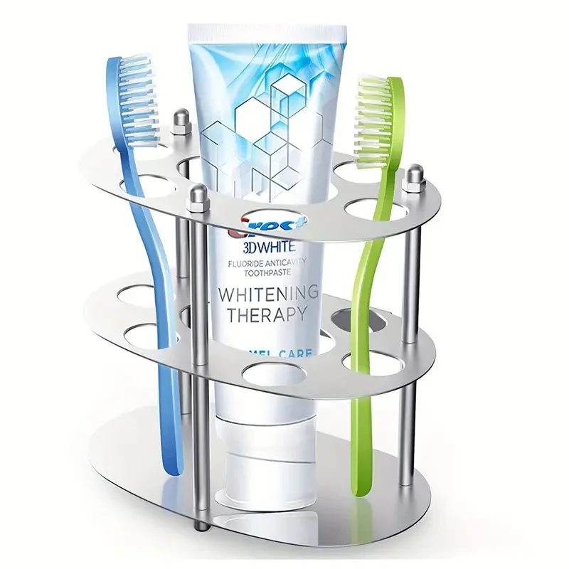 1pc Stainless Steel Toothbrush Holder, Electric Toothbrush Holder For Bathroom, Bathroom Toothbrush Organizer, Multifunctional