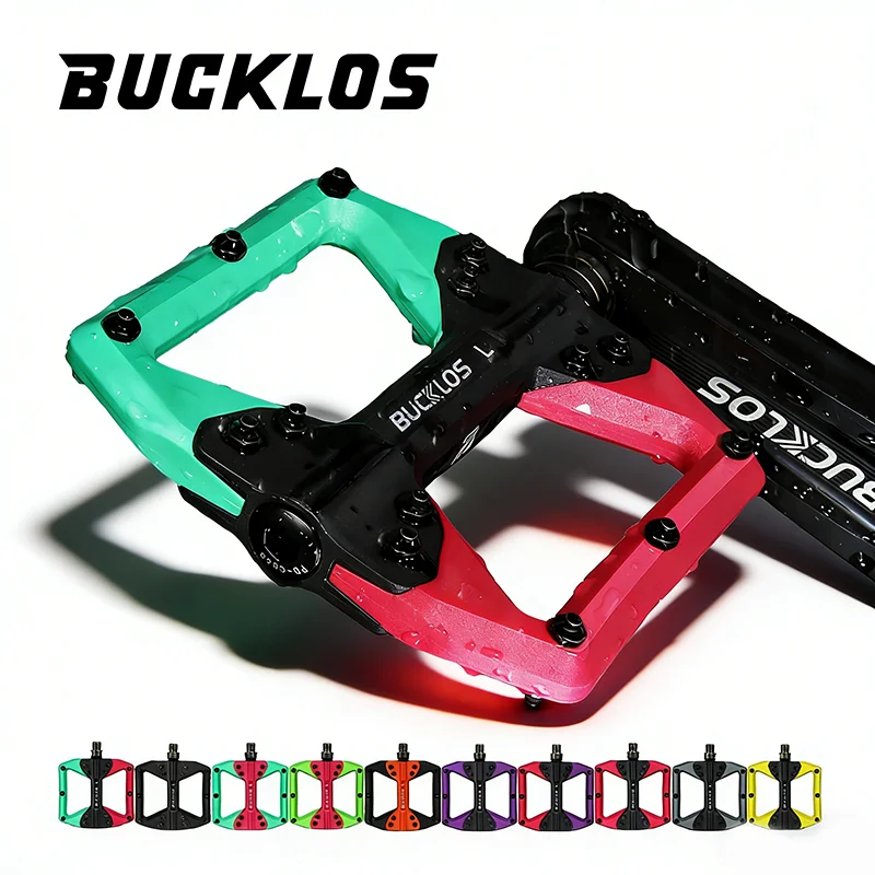 

BUCKLOS Bike Pedal MTB 9/16 Nylon Sealed Bearing Flat Pedal Ultralight Stable Durable Waterproof Bike Pedal Bicycling Accessory