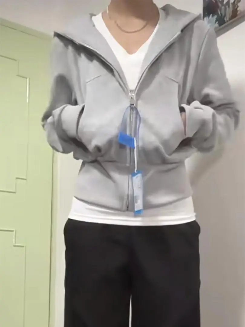 

Женские толстовки с капюшоном и застежкой-молнией, молодежные студенческие унисекс, цветные блоки, бойфренд, длинные рукава, художественные сращенные, коричнево-желтые, сирчатые