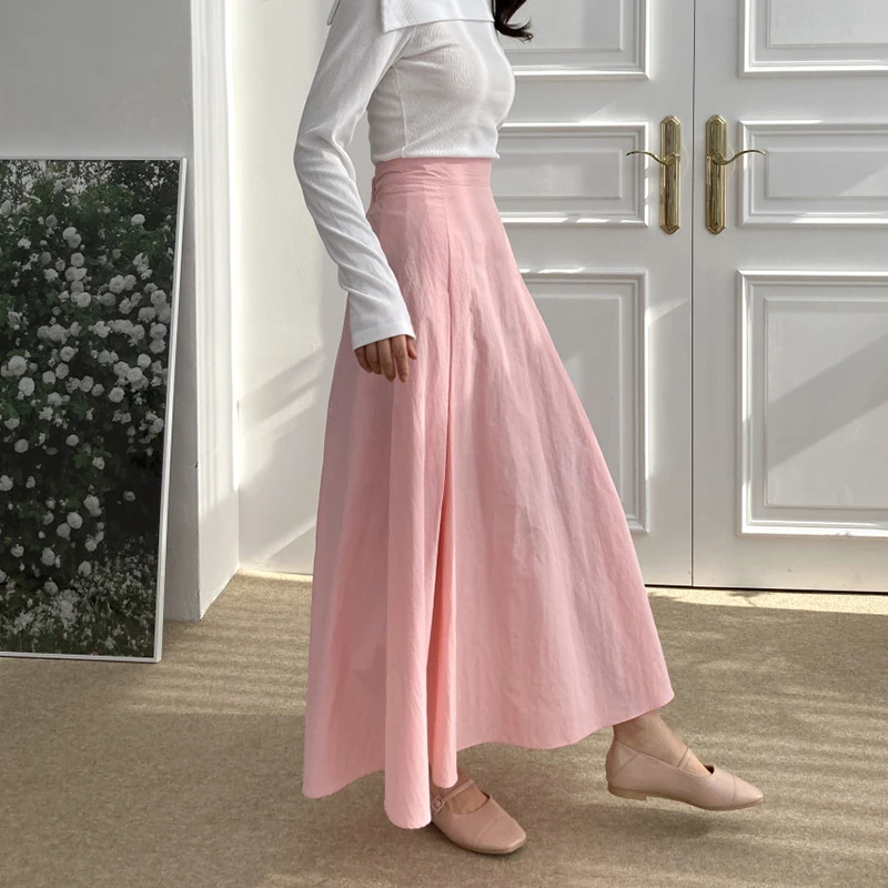 

12 Colors New Chic Women Skirts Fashion Foundation Versatile Long Pleated Faldas Femme Elegant High Waist Midi Ropa Jupe Mujer