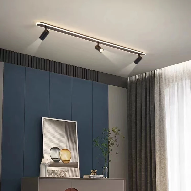 Moderna lampada da soffitto a binario a Led armadi per camera da letto cucina moderna striscia faretto a binario soggiorno sfondo corridoio illuminazione a soffitto