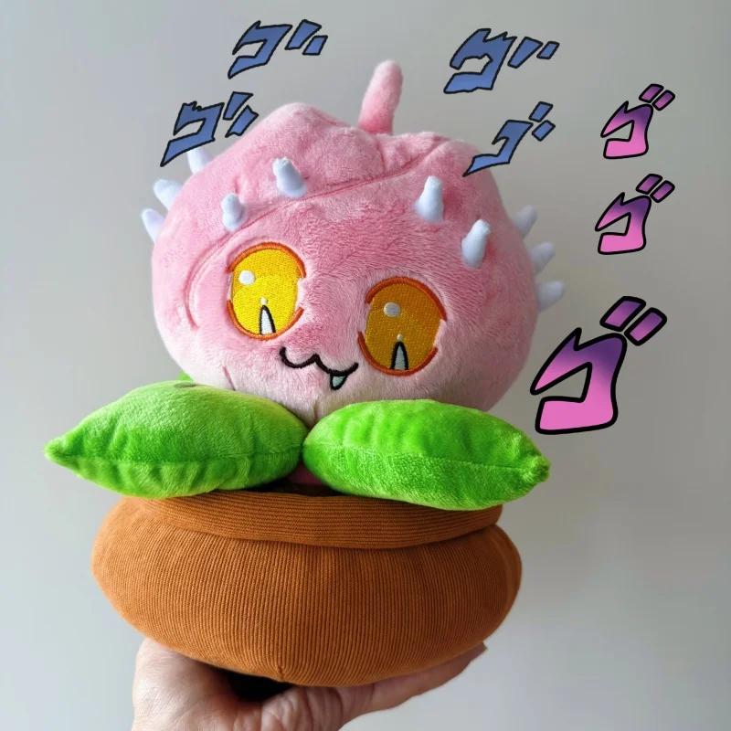 Jojo'S Bizarre Adventure Morioh Fat Cat Plant Kira Yoshikage Cute Potted Doll Figure Anime Desktop Decor Collectible