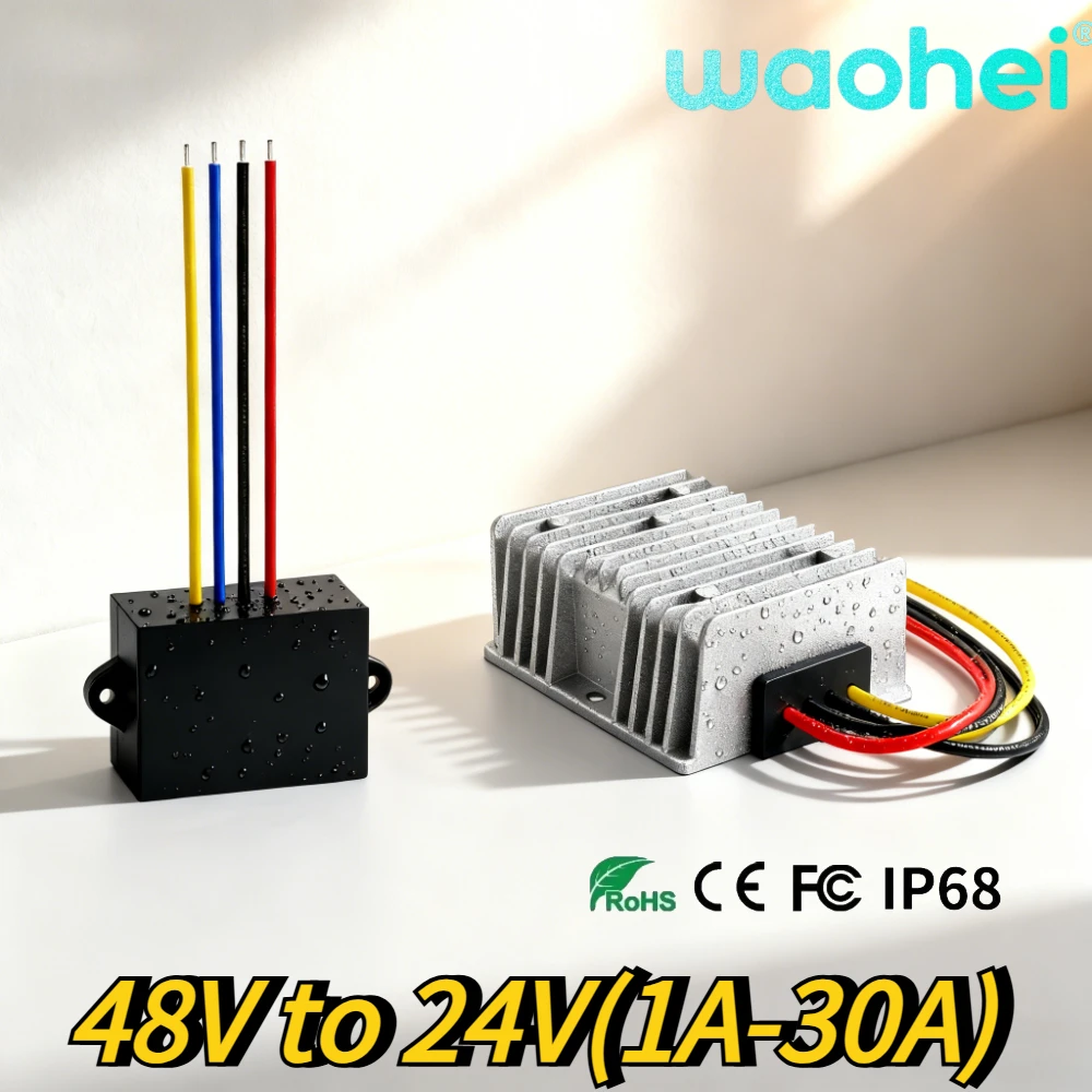 

48v to 24V 1A to 60A DC DC Step Down Buck Power Converter Stabilizer Voltage 48 Volt to 24 Volt Regulator Truck Transformer ROHS
