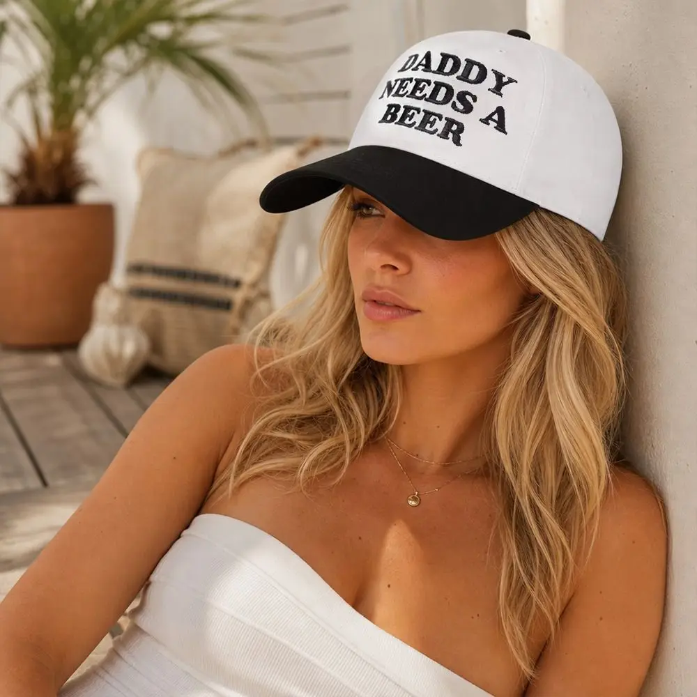 Fashion DADDY NEEDS A BEER Baseball Cap Hip Hop Cotton Snapback Hat Breathable Letter Embroidery Visor for Men Women