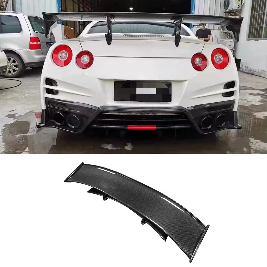 

TC Style Carbon Fiber Rear Trunk Lip Spoiler Wing for 2009-2023 GTR R35 Double Car Rear Wing Spoiler Bodykit