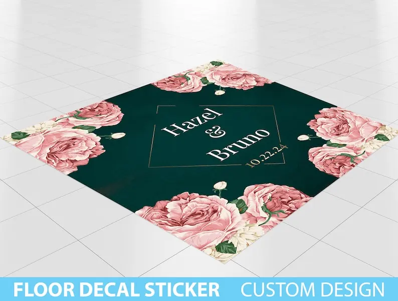 

Wedding Custom Floor Decal sticker, Removable Sticker, Vinyl Floor Banner, Wedding Floor Banner Sticker Decal Removable, Wedding