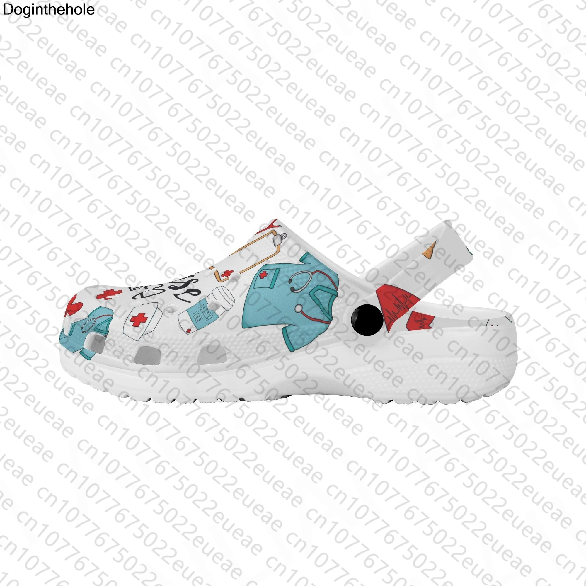 Slipper Indoor House Nurse Print Thick Sandals Hole Shoes for Women Outdoor Casual Couples Flat Flip Flop Platform Personalized