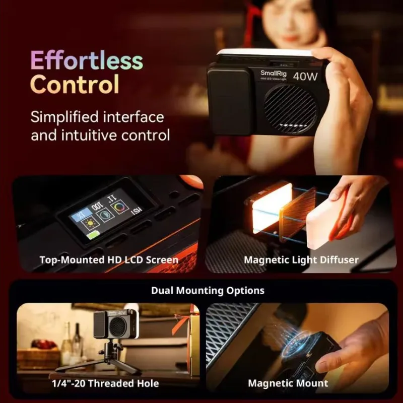 SmallRig RM 40C/25C جيب LED الفيديو الضوئي مع 4800mAh 55 دقيقة وقت التشغيل RGB الإضاءة لأوسع اللون 14 تأثيرات الإضاءة 5359 #3