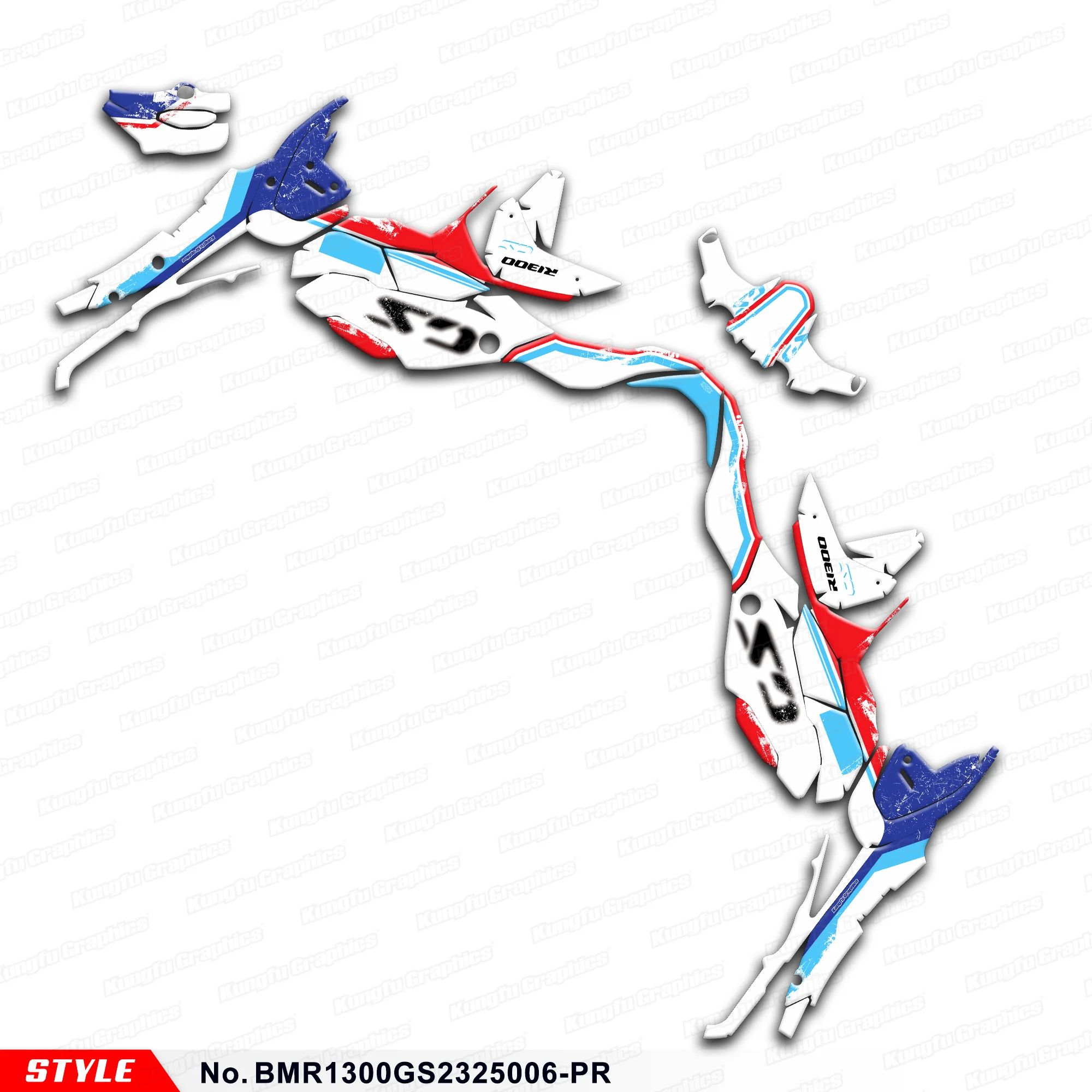 

Комплект графических наклеек JY RACING, наклейки в комплекте для R1300GS R 1300 GS 2023 2024 2025, восстановление, BMR1300GS2325006-PR