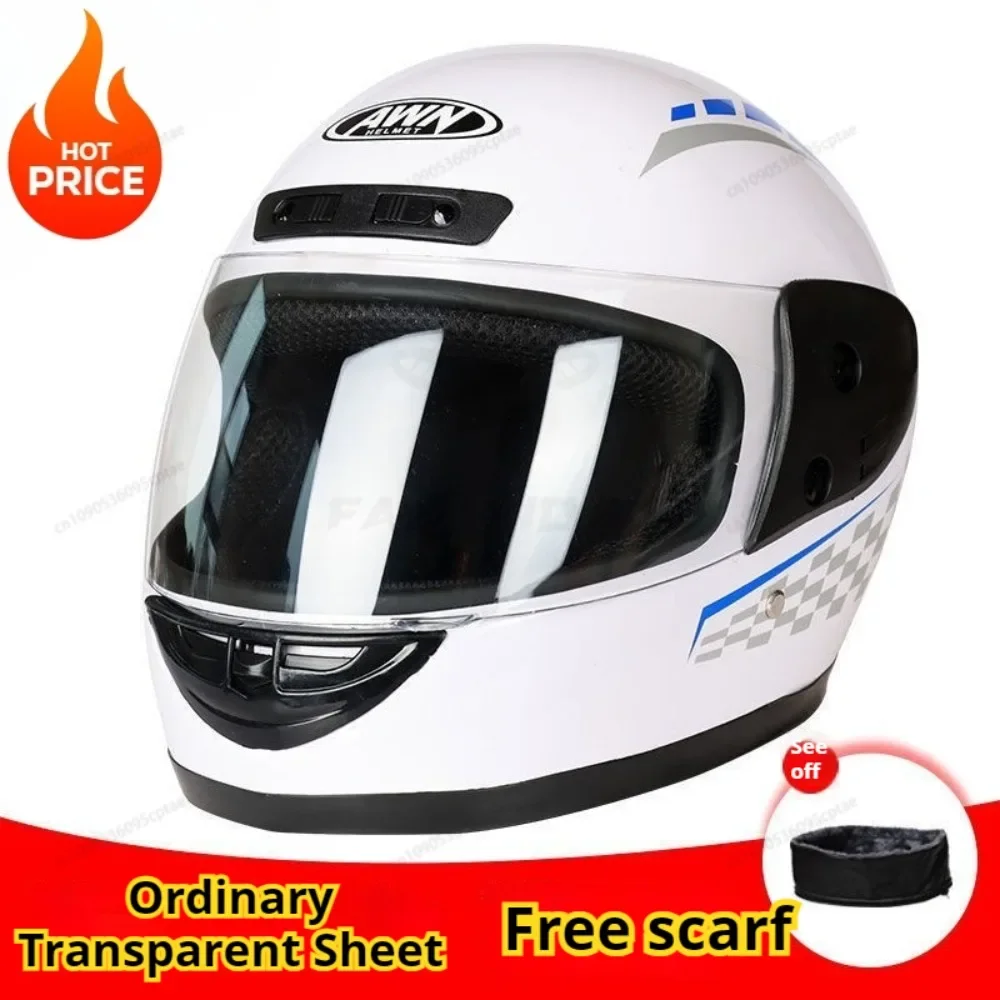 Electric Motorcycle Helmet Autumn and Winter High-definition Anti Fog and Warm Extended Neck Anti Fog and Warm Full Helmet