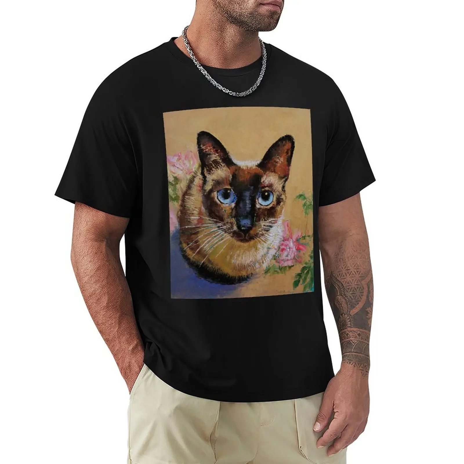 Siamese Cat T-Shirt customizeds Short sleeve tee graphics sweat shirts, men