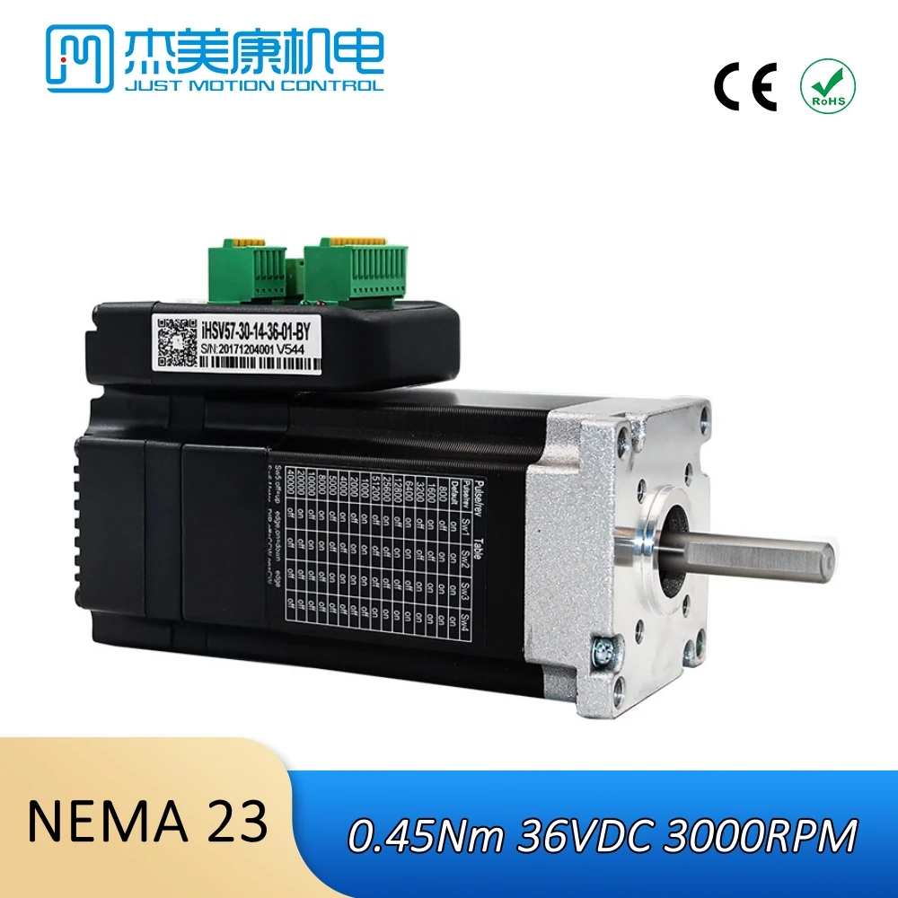 

JMC Nema23 57MM 36VDC 0.45NM 3000RPM Integrated AC Servo Motor & Drive 140W 1000Line Encoder for Inkjet Printer CNC Machine Kits