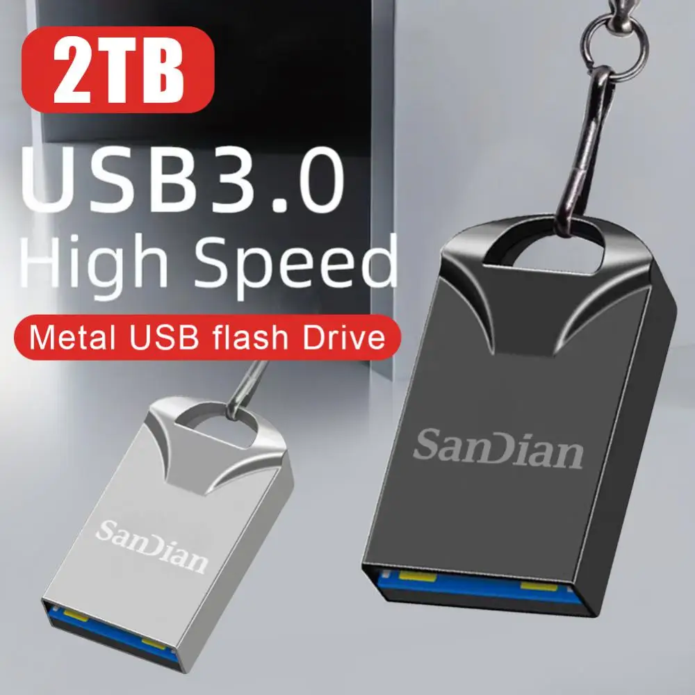 OTG USB 2TB, Flash Drive Mini USB 3.0 logam 1TB Tipe C kecepatan tinggi 128gb 256GB tahan air 2024